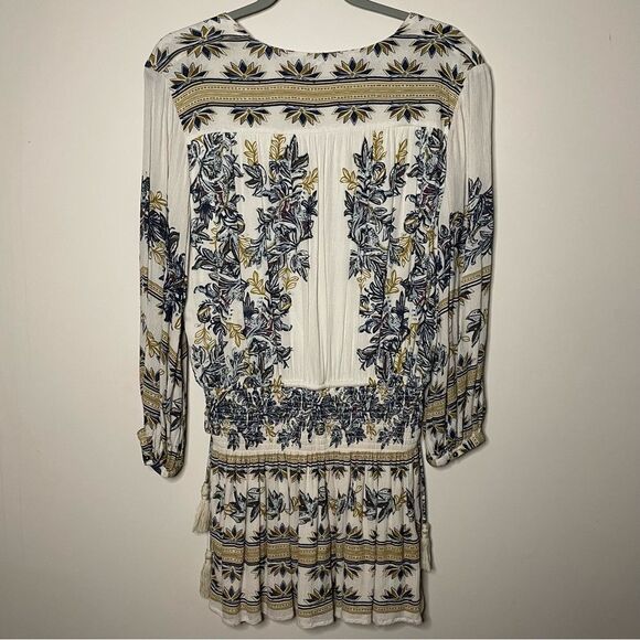 Free People Moonlight Drive Mini Boho Peasant Dress Ivory Small - Picture 11 of 14